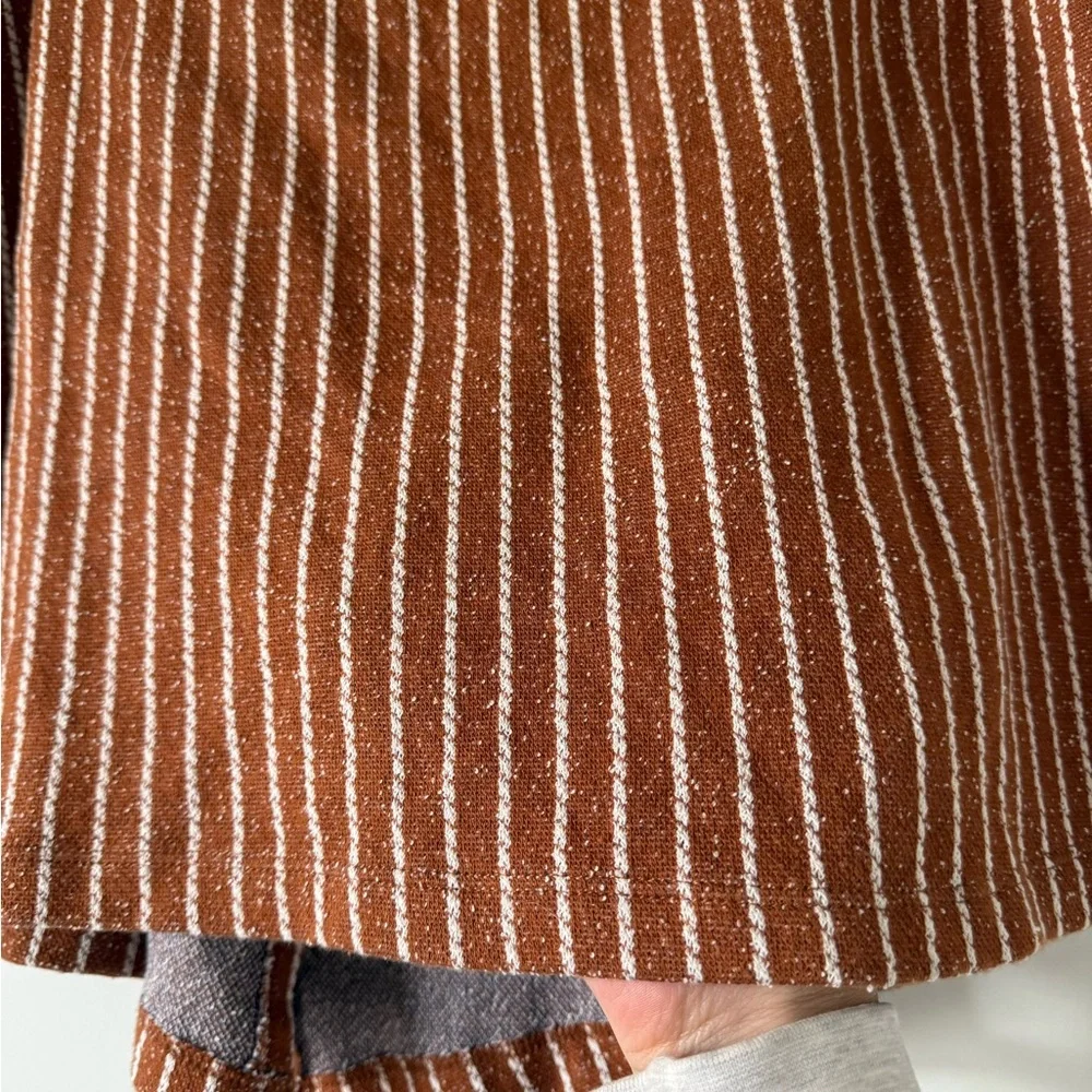 Urban Outfitters Women’s Ellie Rust Striped Button Front Asymmetrical Mini Skirt - Picture 8 of 10